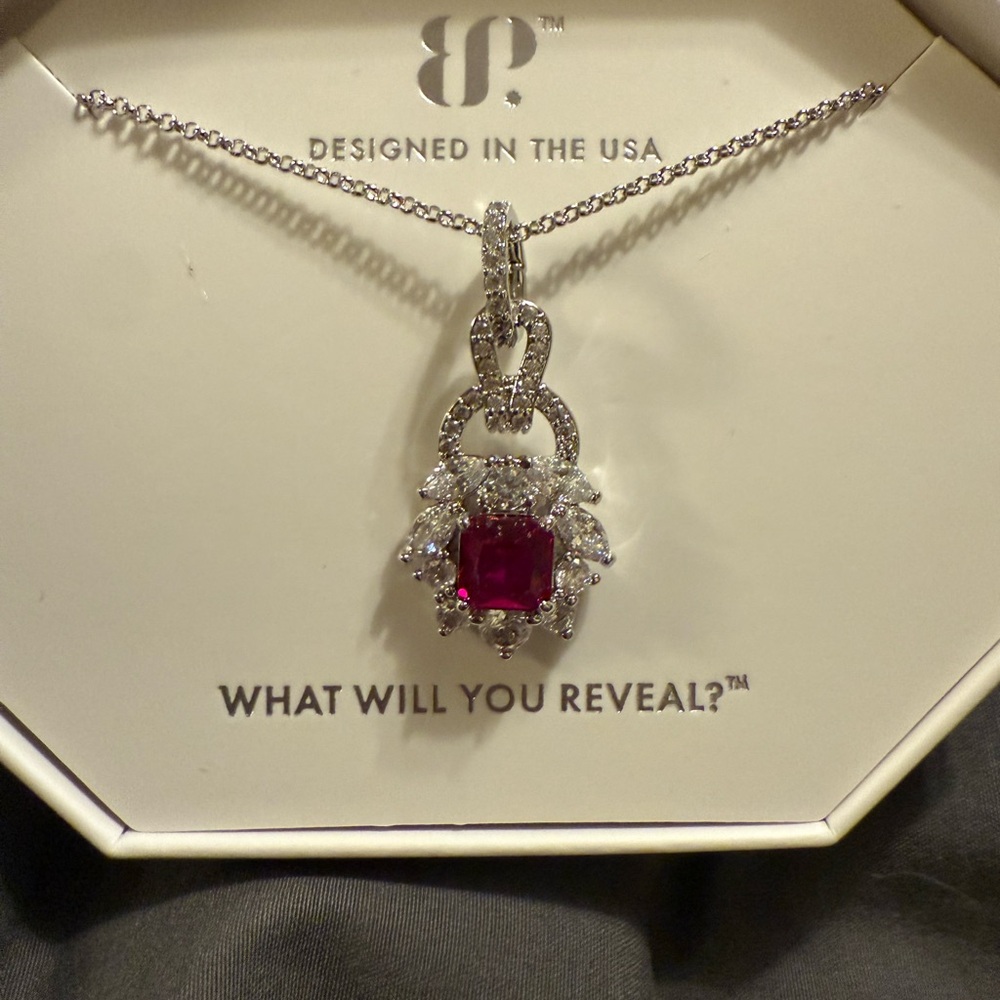 Bomb Party July BDay Ruby on Rhodium NEW in box